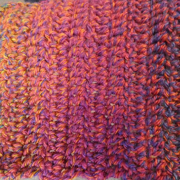 Colorful Scarf 95x5.5 Long Handmade Crochet Knit Men Women Christmas Multi NWT - Picture 5 of 8